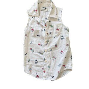 Abercrombie Kids Sleeveless Button Down Shirt Size 5